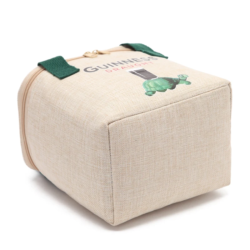 4L маленькая Экологичная Хлопковая сумка-холодильник, термоизолированная сумка для пикника, Ланч-бокс, переносная теплоизоляционная сумка для еды, свежая Сумка-переноска