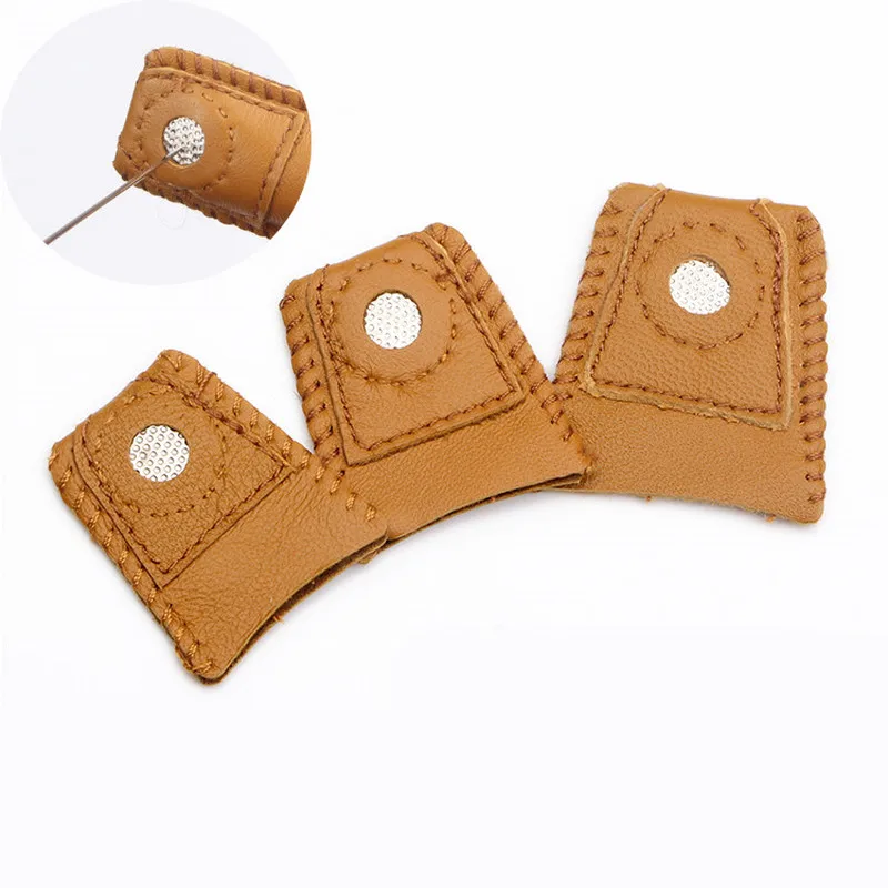 

sheepskin thimble for sewing soft leather fingertip protector sewing thimble finger protector hand sewing tools 3 sizes