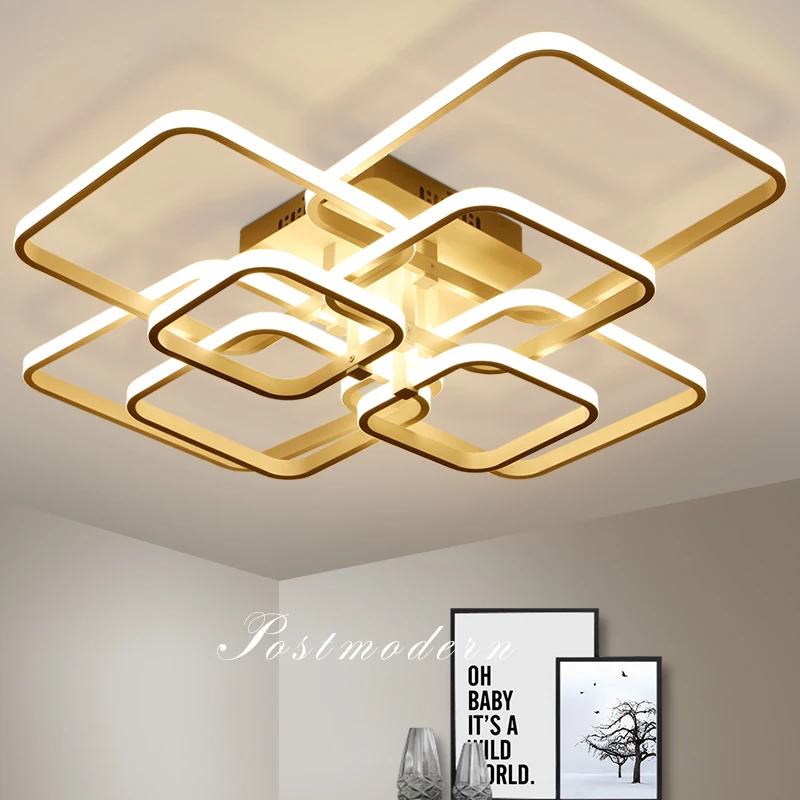 

Rectangle Acrylic Aluminum Modern Led ceiling lights for living room bedroom AC85-265V White Ceiling Lamp Fixtures