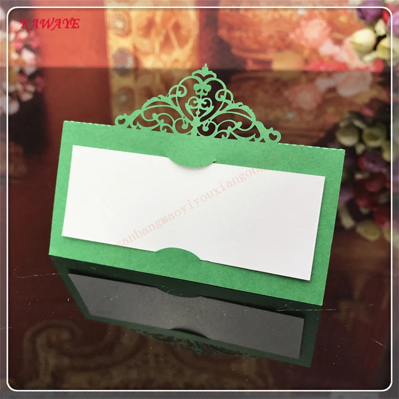 100 шт Вечерние открытки на стол с именем вина для гостей, украшения, свадебные принадлежности, украшение для сидения за столом 5ZZ38 - Цвет: dark green
