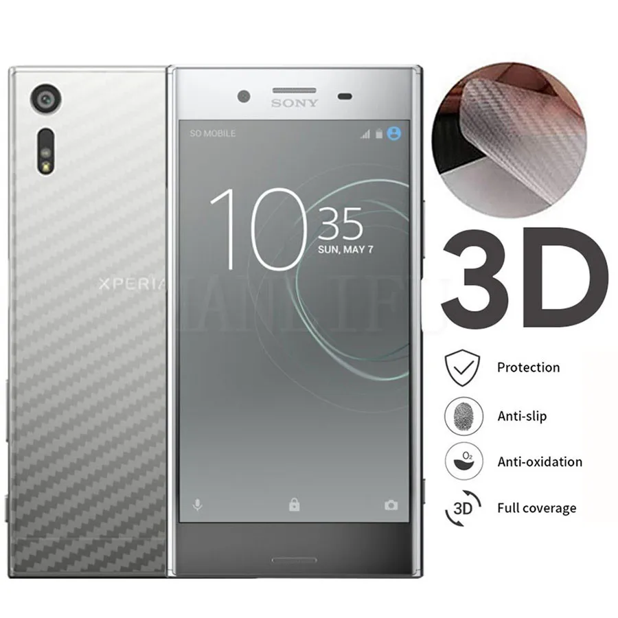 5Pcs 3D Carbon Fiber Screen Protector For Sony Xperia XZ XZ1 XZ2 XZ3 Compact Back Protective Guard Film For Sony Xperia 10 Plus