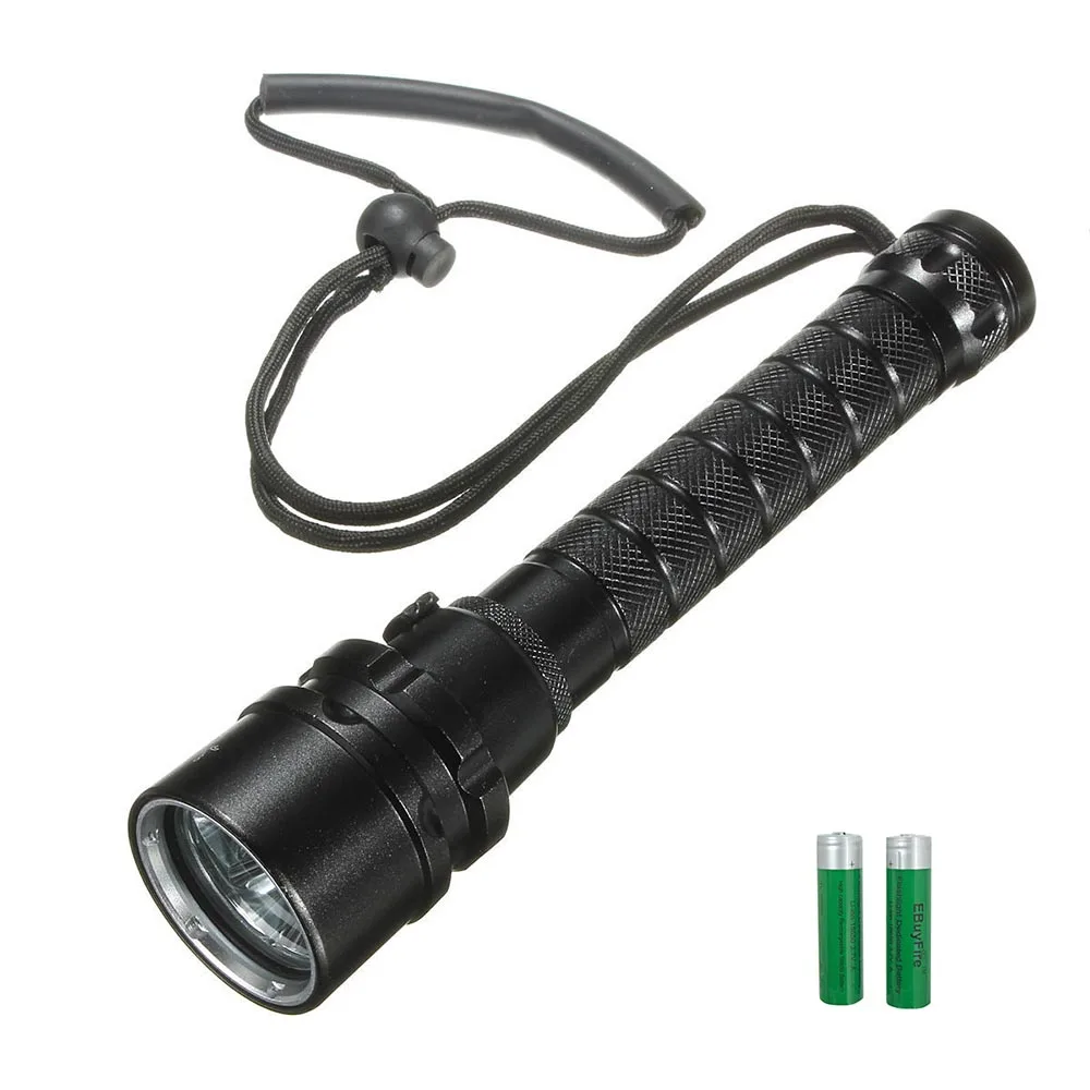

XML-L2 LED super bright diving Flashlight underwater waterproof 30 meters white yellow light Stepless dimming use 2x18650 lamp