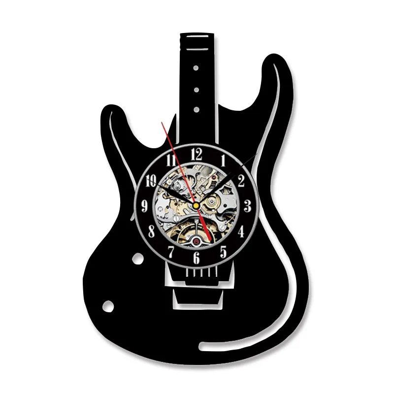 Виниловая пластинка настенные часы гитара CD светодиодный античный музыкальный инструмент домашний декор креативные бесшумные Подвесные часы для меломана