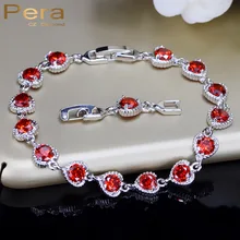 Pera, 5 цветов на выбор, трендовые женские ювелирные изделия, Большой кубический цирконий, камень, элегантный, в форме сердца, красные браслеты и браслеты для женщин, B062