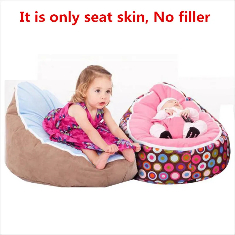 Just a cover! Baby Bean Bag Baby Seat Lazy Couch Beanbag Breastfeeding Bed Baby Feeding Recliner Bed Baby Furniture(No filler) s m l lazy sofa cover chairs without filler linen cloth lounger seat bean bag pouf puff couch tatami living room furniture cover