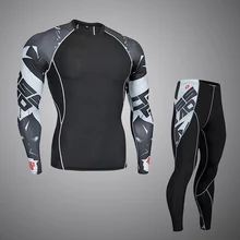 Для мужчин сжатия с длинным рукавом костюм быстросохнущая футболка Бодибилдинг Тяжелая атлетика База Слои Фитнес Tight футболка Топы корректирующие