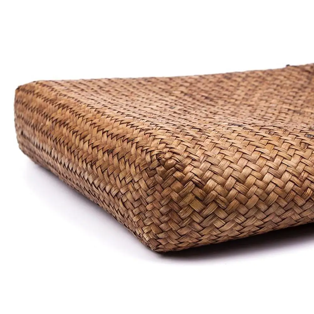 Hand Woven Large Rattan Straw Bag Flower Basket Storage Tote Female Bags Travel Handbag Shopping Braided Hand Bag For Women Girl