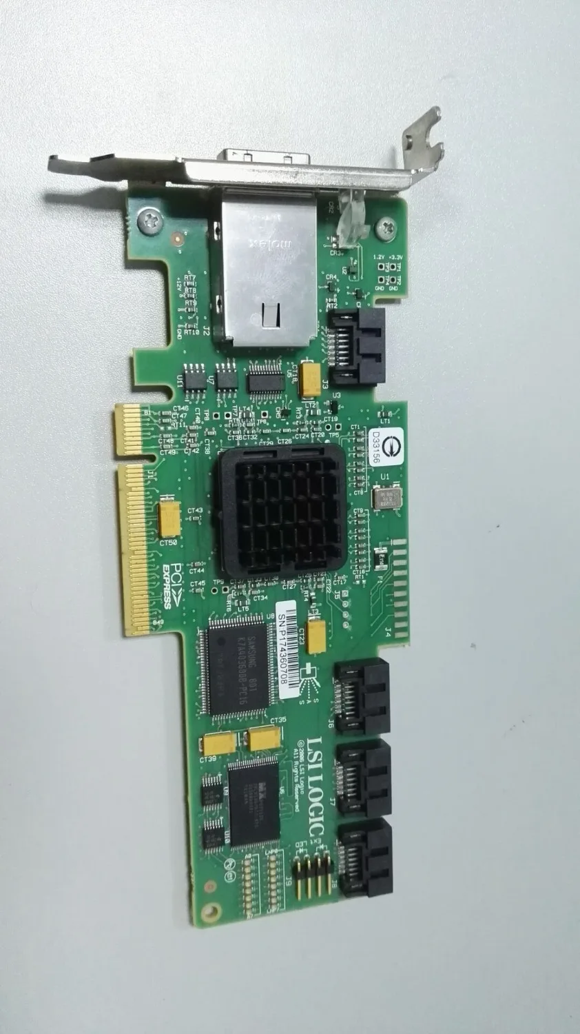 

RaidStorage Avago LSI SAS 3444E-R 2U LP bracket 8 port HBA JBOD SFF8088 SATA x4 MiniSAS 3Gb PCI-E X8 Controller Card