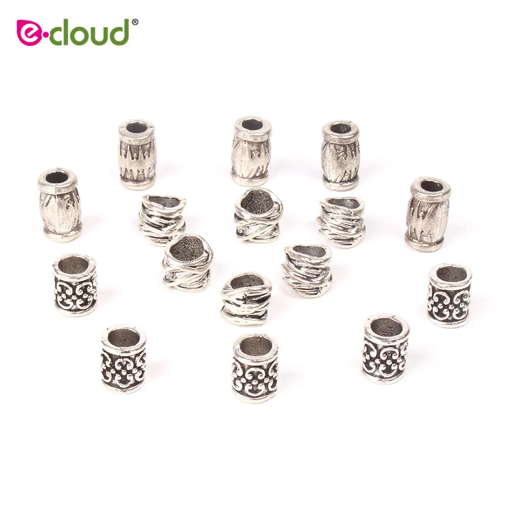 

Beauty Hair Beads 10Pcs/Lot Adjustable Tibetan Silver Dread Dreadlock Beads Cuff Clip 7mm Hole For Braiding Hair