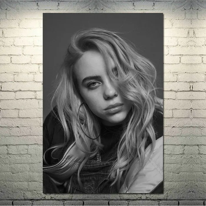 Billie Eilish Music Singer Art Шелковый Холст плакат 13x20 24x36 дюймов настенные картины-002 - Цвет: picture 5