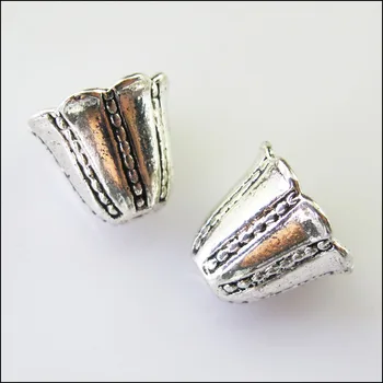 

Fashion 10Pcs Tibetan Silver Cone Speaker End Bead Caps Connectors 12mm