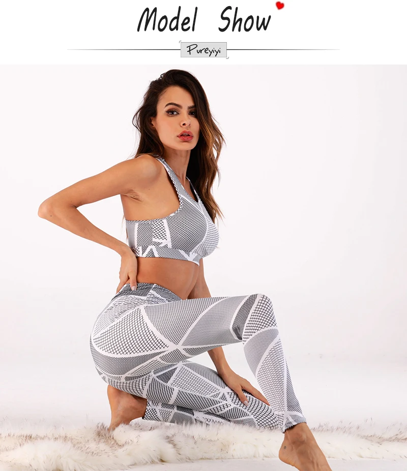 Tracksuit For Women 2 Piece Yoga Set Floral Print Women Bra+Long Pants Sportsuite For Women Fitness Sport Suit Women Sportswear (2)