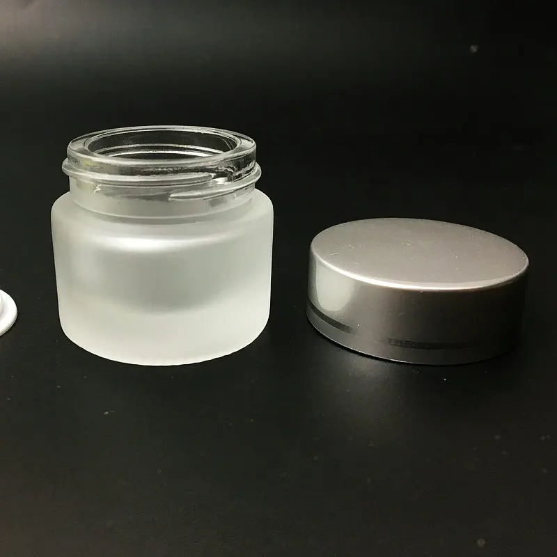 Download 10 Small Silver frosted Glass Cosmetic Box Bottle, Cream ...