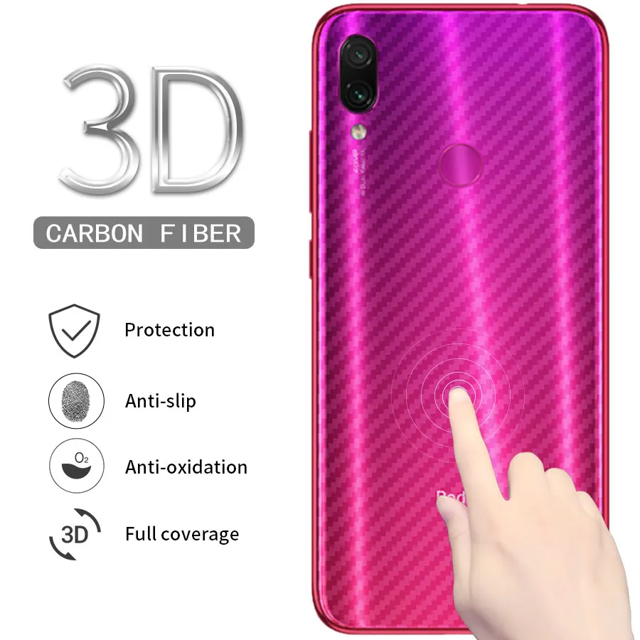 

WOLFPSYCH Soft Back Cover Screen Protector for Xiaomi Mi Redmi note 7 pro 3D Carbon Fiber Protective Film Sticker