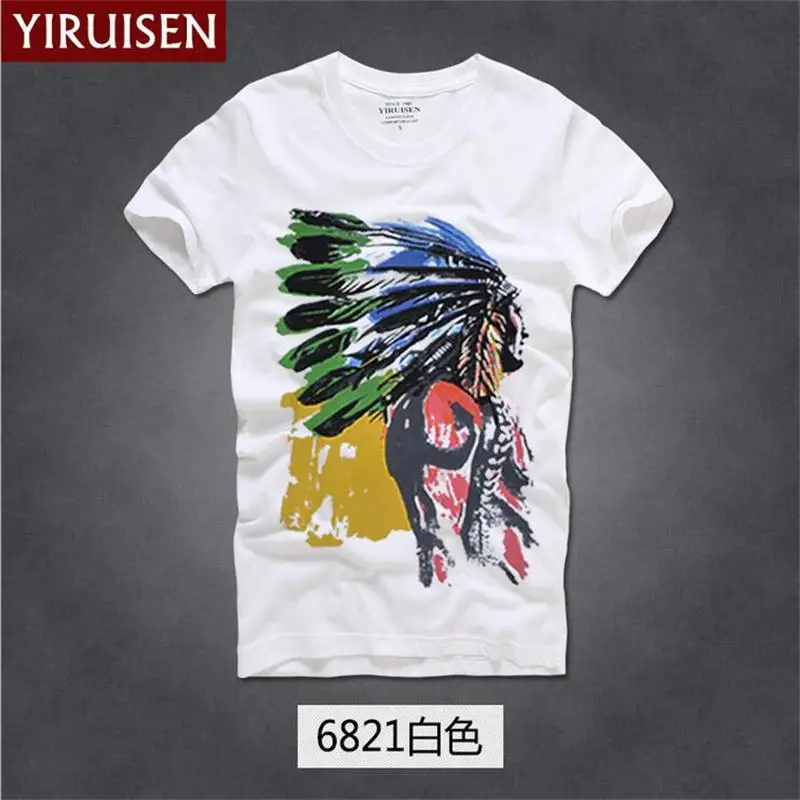 Новая Мода известный бренд YiRuiSen Футболка мужская хлопок abercr для ombi Мужская футболка, летняя стильная футболка - Цвет: 6821