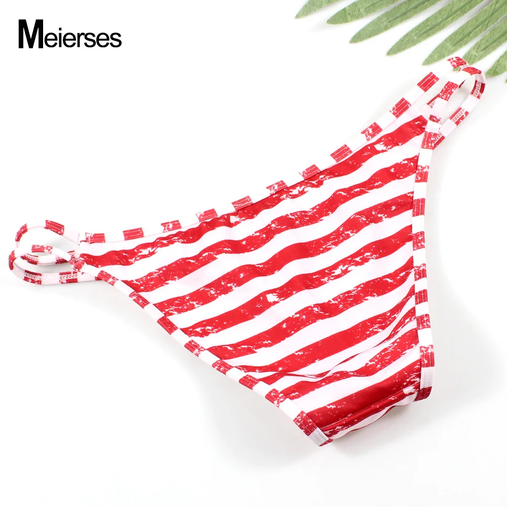 MEIERSES 10 Colors Sexy Women Swimwear Briefs Cut Out Side Low Waist Soft Bikini Separates For Ladies Swim Female Bikini Bottoms