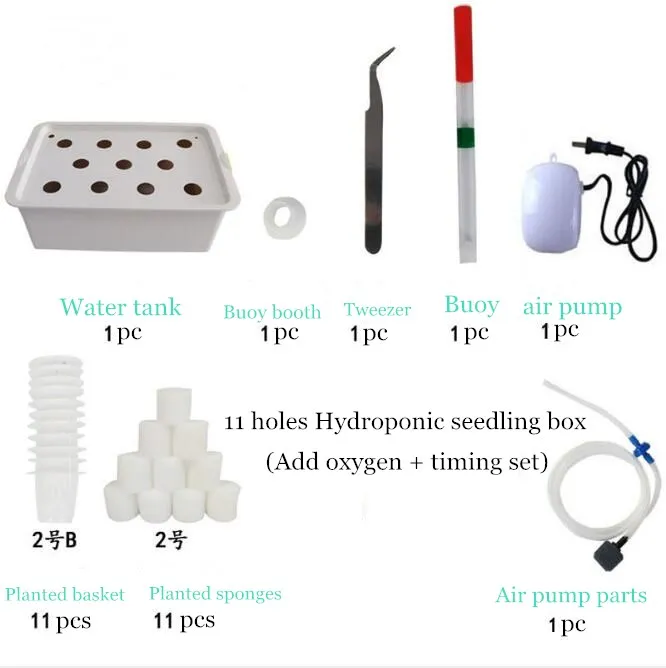 Home Hydroponic seedling box 6/11/24 holes Indoor Garden Cabinet Box Soilless planting Grow Kit Bubble Planters Nursery Pots