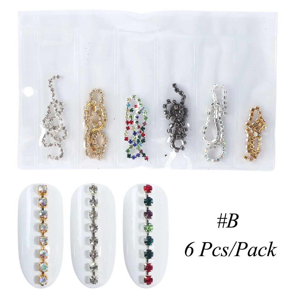 6 قطعة/الحزمة الماس شكل مسمار الفن الراين 3D المجسم الخرز الملونة مجوهرات سلسلة الأحجار الكريمة مسمار زينة اكسسوارات TR799