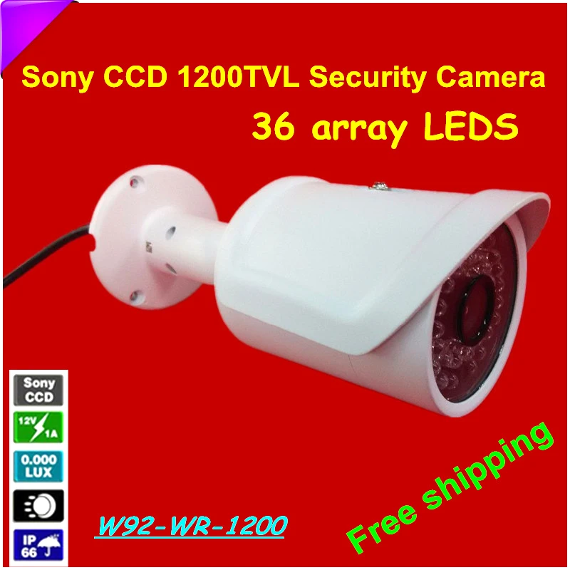

Pengbo HD 1/3 " Sony CCD Security Camera 1200TVL Surveillance Waterproof IR Camera with 36 array LEDS Free shipping