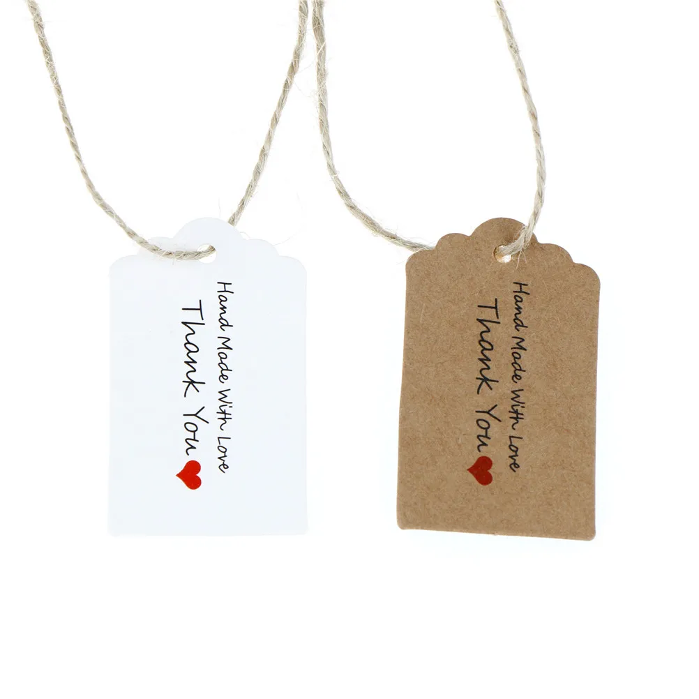 100Pcs 3*5CM Thank you luggage Tags Wedding note /gift /prouducts hang