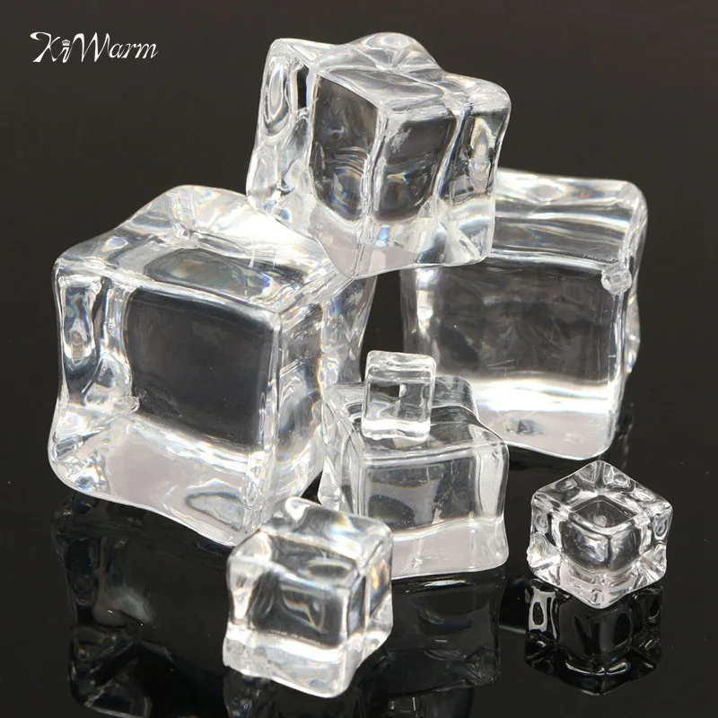 1pc Micro Clear Square Fake Scatters Artificial Ice Cubes Crystal