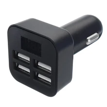 Универсальный светодиодный экран 3.1A 4 usb порта быстрая зарядка автомобильное зарядное устройство для мобильного телефона