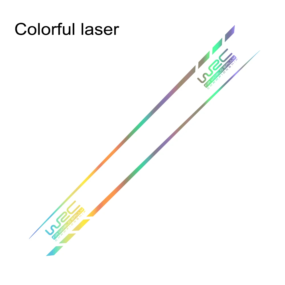 2pcs Car Side Skirts Stickers Stylish Graphics Auto DIY Styling Vinyl Decals Car Tuning Accessories For Ford Focus 2 3 MK2 MK3 - Название цвета: Colorful Laser