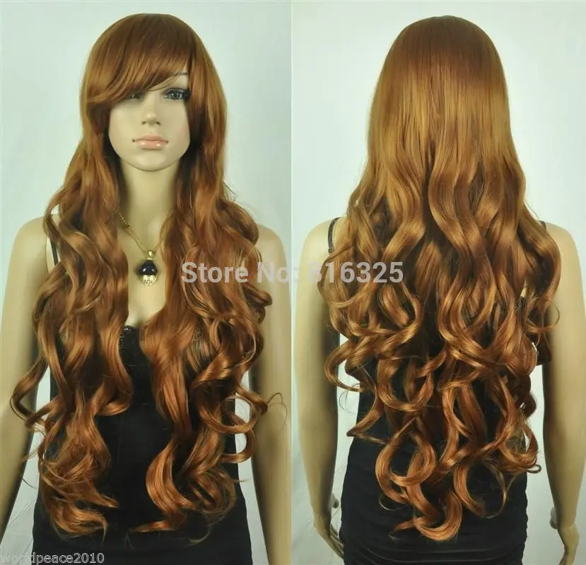 

shun FREE P&P>Cos Brown long curly cosplay wig