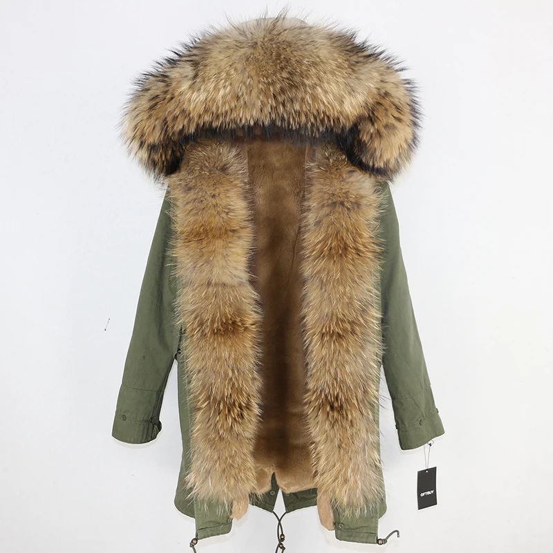 OFTBUY длинная парка, пальто из натурального меха енота, зимняя куртка для женщин, уличная верхняя одежда, Толстая Теплая Повседневная куртка с большим меховым воротником
