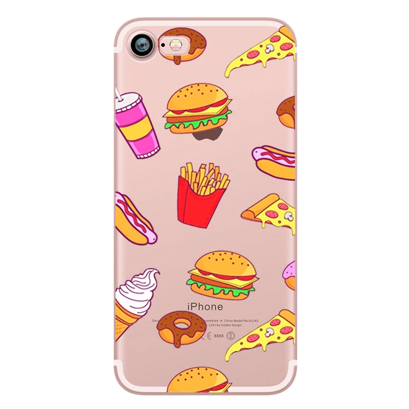 Food Donuts Chocolate Ice Cream Pattern Cartoon Funny Soft Silicone TPU Mobile Phone Case for Apple iphone 5S 7 6s 6 plus 7plus (2)