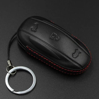 

Leather Case Key Remote Fob Holder Cover For Tesla Model X /S Anti- dirty Smart Tool Useful