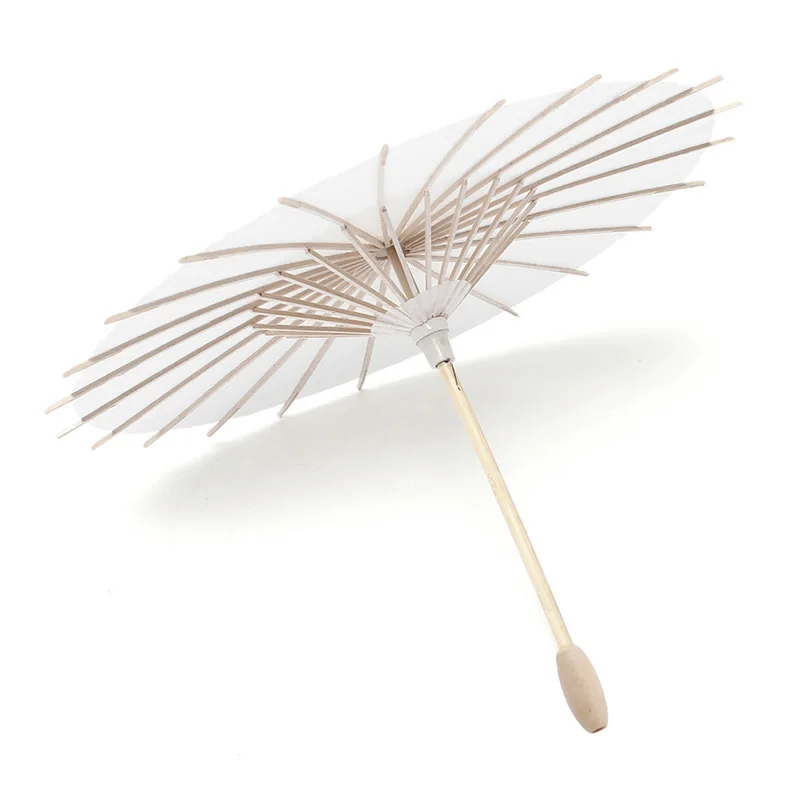 

White Blank Chinese Paper Umbrella Parasol Kid Painting DIY Craft Christmas Gift