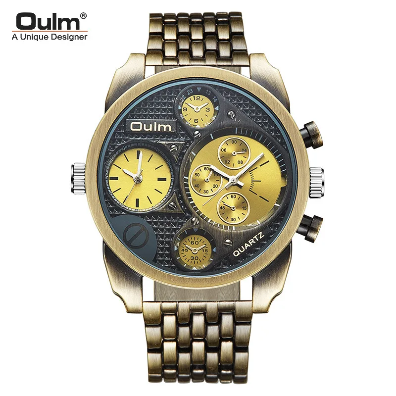 OULM Radium Manufacturer Supplies/Classic Retro Personality Men's Watches/Dual Time/Alloy Wholesale with Watches | Наручные часы