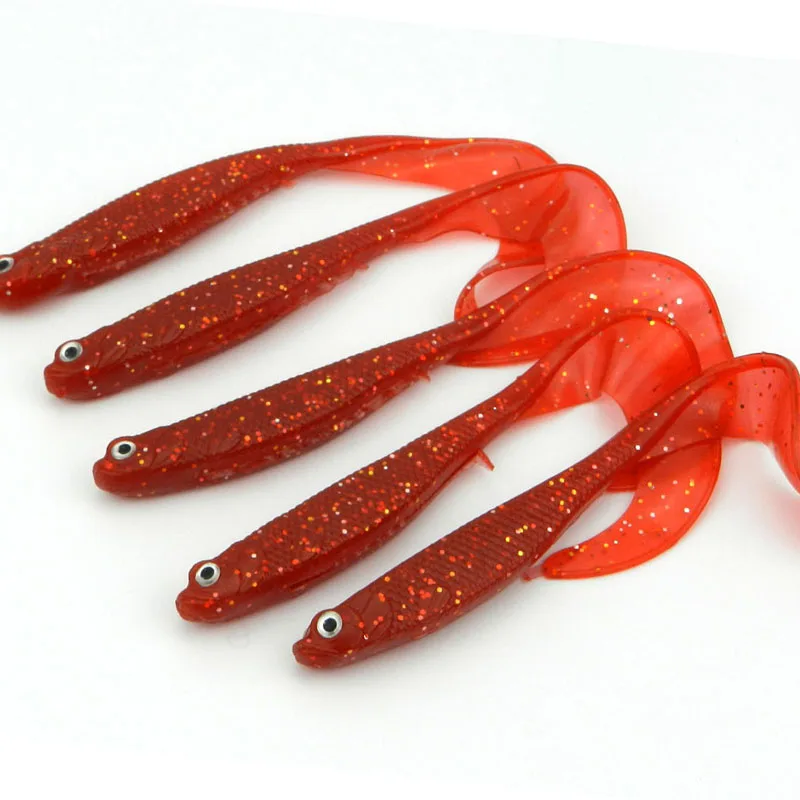 500pcs 11.5CM 9G red soft plastic fishing lures Shad SwimBait worm