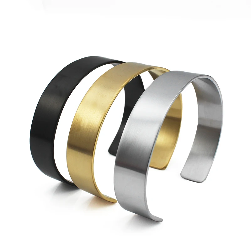 Laser Stainless Steel Bracelet For Women/Men Black/Gold/Silver Color Cuff Bangles Open Bracelet Femme Fashion Accessories 4