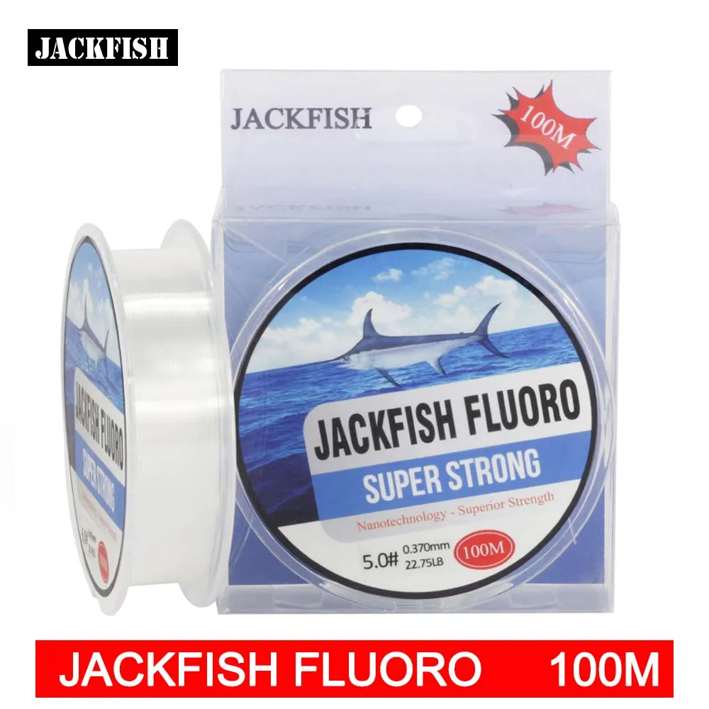 JACKFISH 100M Fluorocarbon font b fishing b font font b line b font 5 30LB Super