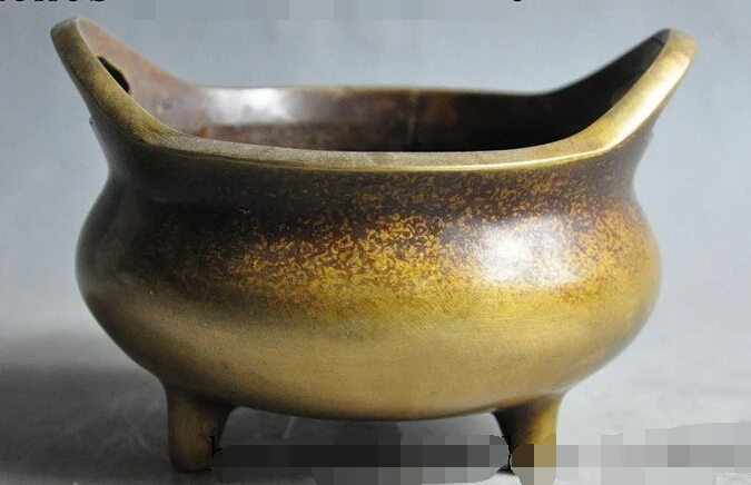 

007090 5" marked old chinese tibet buddhism bronze joss statue Incense Burner Censer
