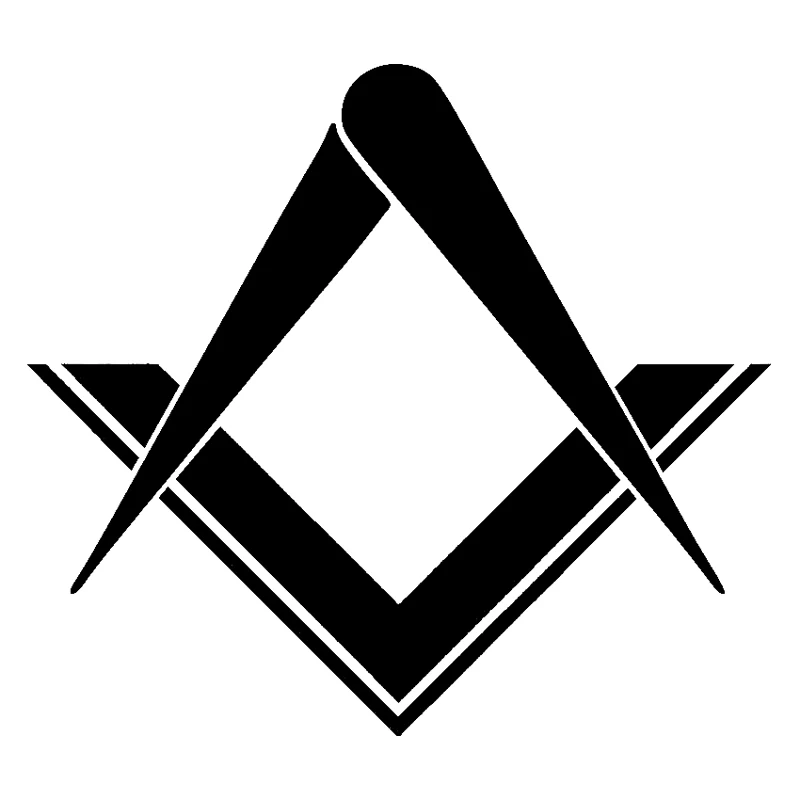 

15cm*13.5cm Freemason Masonic Square Compass Stonemasons Stickers Black/Silver S3-5620