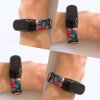

Flower Strap For Mi Band 4 Strap Leather Bracelet for Mi Band 3 Strap Miband 4 3 Wristband Genuine Leather Band Wrist strap