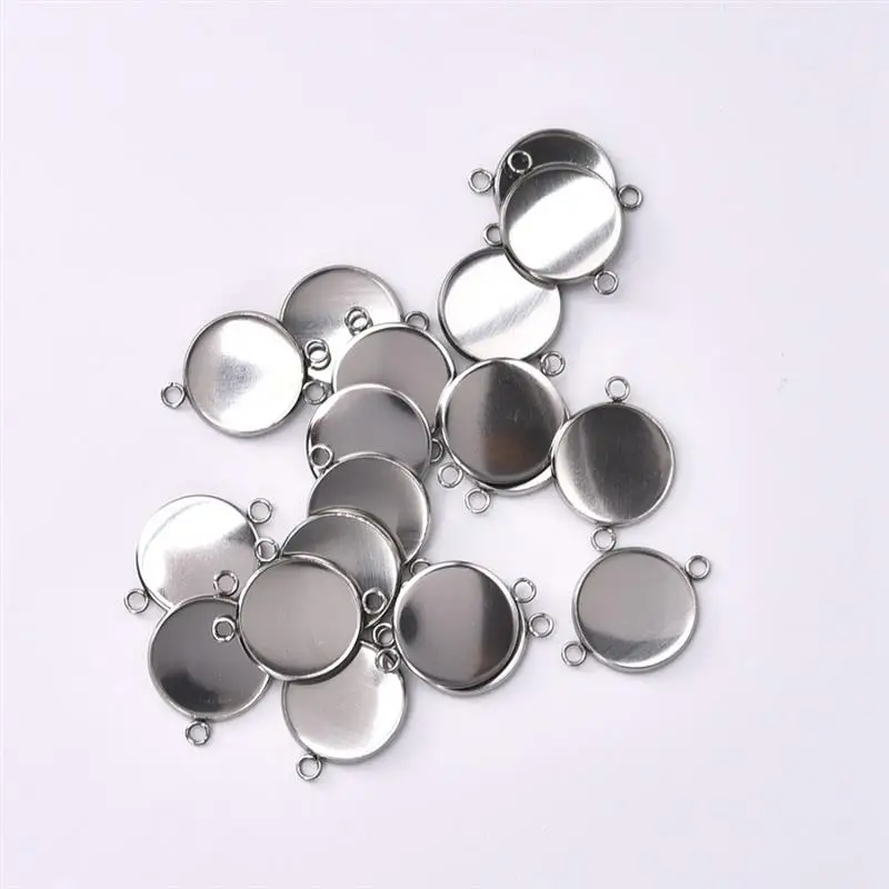 18mm Stainless Steel Connector Setting Cabochon Base Cameo Bezel (6)
