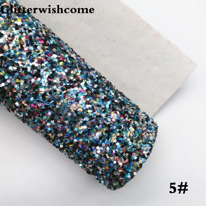 Glitterwishcome 21X29 см A4 размеры синтетическая кожа, с эффектом блестящей кожи, винил ткань для Луки, GM032A