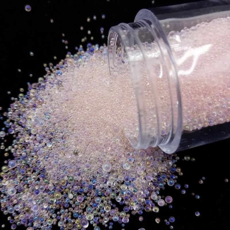 

1 Box Transparent AB Color Caviar Beads Nail Art Decoration Mini Glitter Micro Pearl Mini Beads Manicure Nail Art 3D Decoration