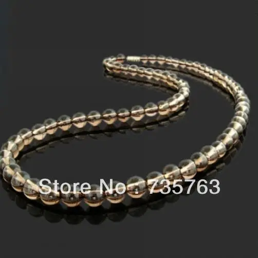 

xiuli 00281 Natural Smokey Quartz Bead Necklace Crystal Jewelry