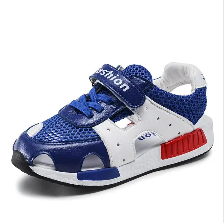 

New Style Baotou Children Sandals Boys Summer Beach Shoes Genuine Leather Surface Breathable Soft Bottom Female Children's Shoes