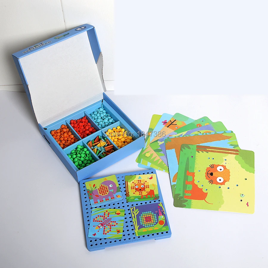 Художественный блокнот для рисования с 8 изображениями животных, пазл для ногтей, креативная мозаика, декоративная доска, художественный игровой набор, обучающая игрушка для детей