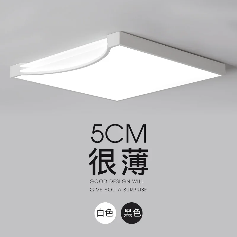 

Square White/Black Modern Led high quality ceiling lights for living study bedroom Kids Room ultra-thin Hot ceiling lamp Fixture