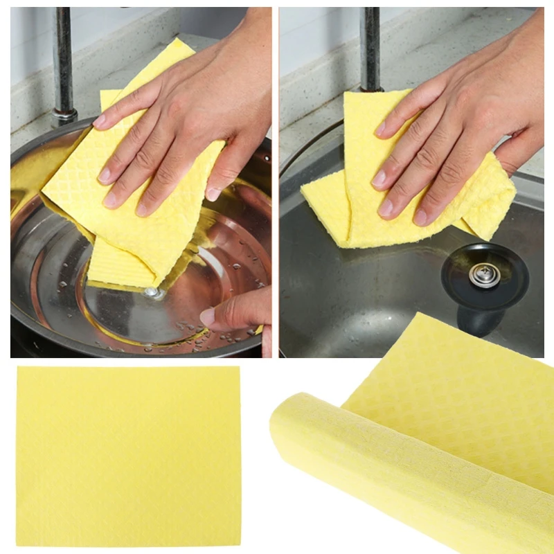 

Multi-function Home Kitchen Dishwashing Cleaning Cellulose Sponge Towel Rag Wipe