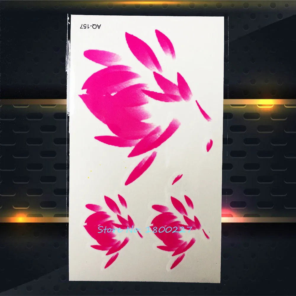 

1PC Temporary Tattoo Stickers Pink Lotus Pattern PAQ-157 Sexy Lady Flash Tattoo Paste Summer Style Girl Tattoos Makeup Design