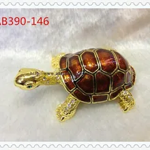 Черепаха инкрустированная Ювелирная шкатулка со сверкающими кристаллами, длинная шея, металлическая эмалированная черепашка, брелок традиционные украшения, коробка