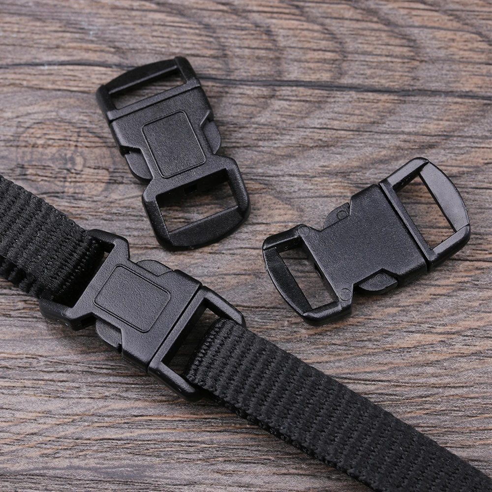 

10 PCs 10mm Plastic Hardware Dual Adjustable Side Release Curved Buckles Tatical Backpack Belt Bag Parts Strap Webbing Tool